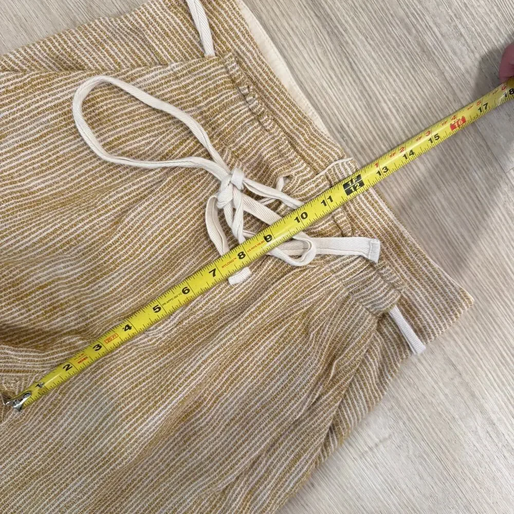 Free People Light At Sunrise Stripe Paperbag Crop Jogger Pants Boho Size 2